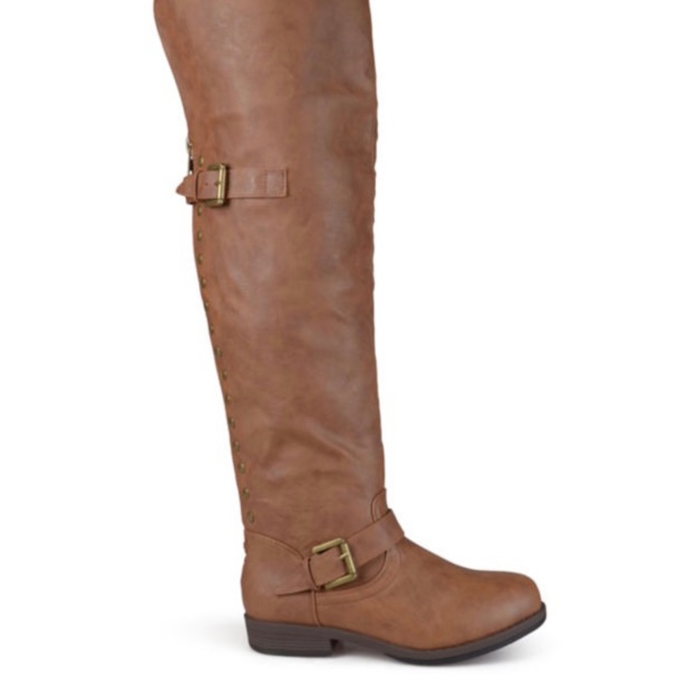 Wide calf boots (chestnut)